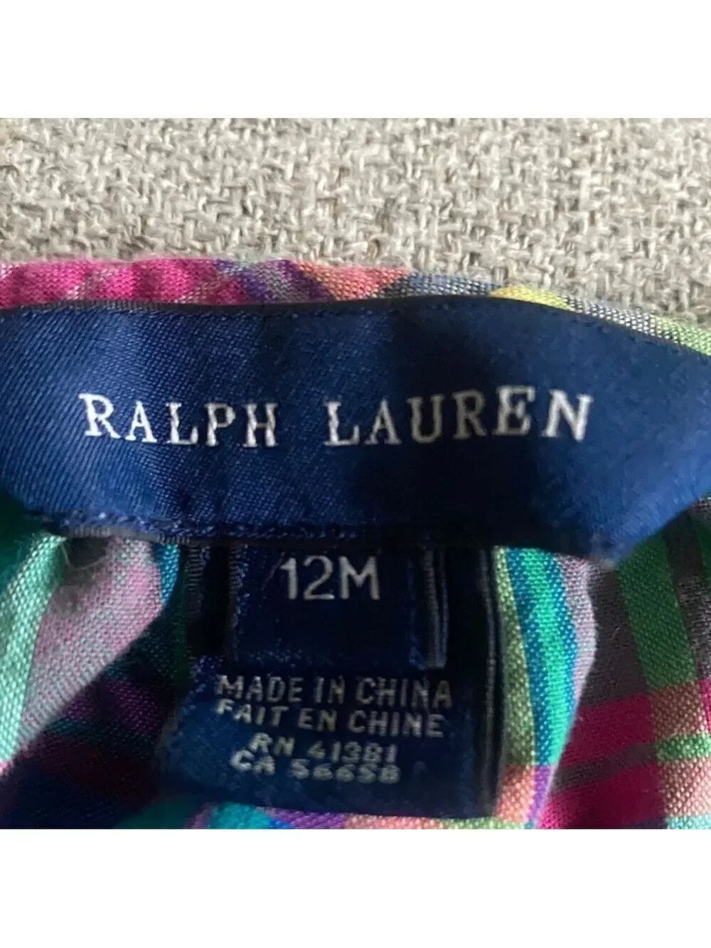Ralph Lauren Multicolor Plaid Button Down Shirt 12 Months